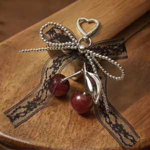 Colgante de bolso de listón de encaje