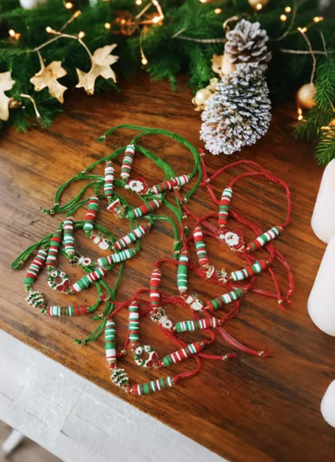 Pulseras ajustables con estilo navideño - Imagen 2