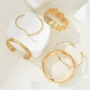 Pulseras ajustables bañadas en oro 18k