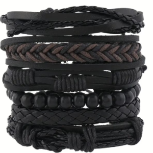 Pulsera de Cuero Ajustable para Hombre