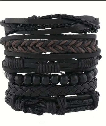 Pulsera de Cuero Ajustable para Hombre