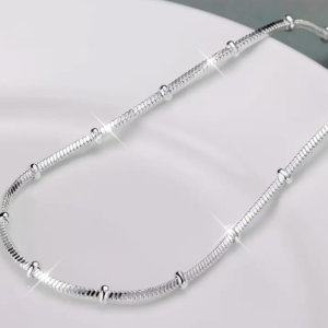 Cadena Cola de Ratón con Bolitas – 50 cm